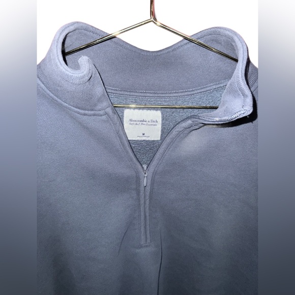 Abercrombie Essential Sunday Quarter Zip Dark Gray Sweatshirt size medium - Picture 2 of 4